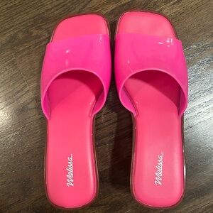 melissa hot pink jelly mule clog low block heel size 6 / 37
